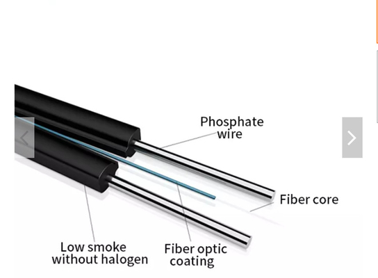 Câble de fibre de baisse du noyau G657A FTTH du noyau 2 de la veste 1 du câble d'interface de GJXH FTTH LSZH