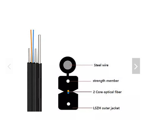 Câble d'interface autosuffisant extérieur du câble optique FTTH de fibre de GJYXFCH Dual Core simple