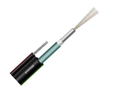 Câble optique aérien de fibre du schéma 8 de mode unitaire de noyau de GYXTC8S 6