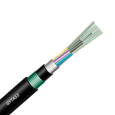 Câble optique extérieur blindé 12 de la fibre GYTA53 24 36 48 72 192 mode unitaire de 144 noyaux