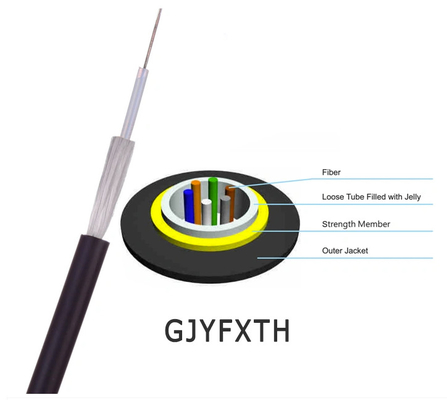 Tube central GJYFXTH de fibre de câble à fibres optiques de fil imperméable extérieur d'intérieur en verre