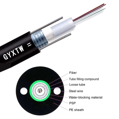Noyau de fibre optique blindé du câble 4 de soutien de mode unitaire de GYXTW