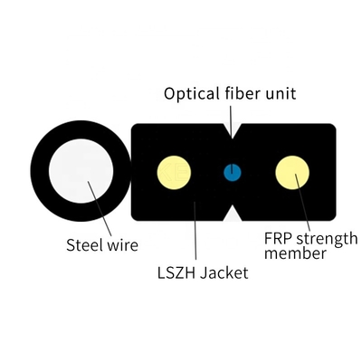 GJYXCH 1 2 4 fil d'acier du noyau G657A1 ou câble d'interface optique de fibre de noir de FRP