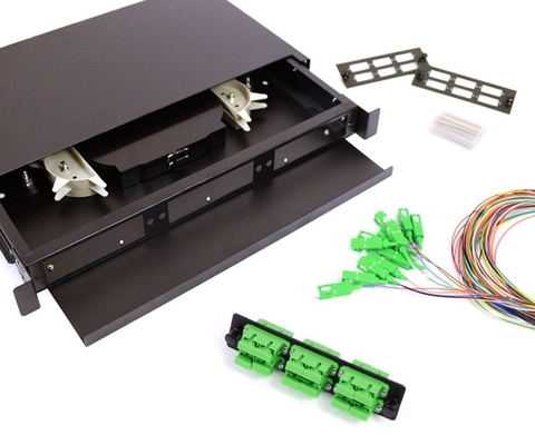 Tableau de connexions optique de épissure de fibre de bâti de support du noyau SC/FC/ST/LC de FTTH 12-24