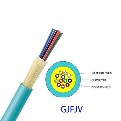 Câble de fibre optique de noyau serré du tampon GJFJV 12