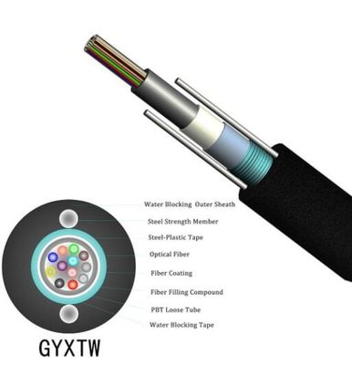 câble optique lâche de fibre du tube GYXTW G652d de 2km