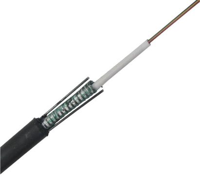 Câble optique extérieur de fibre du tube GYXTW 4 du noyau 8 de noyau blindé central du noyau 12