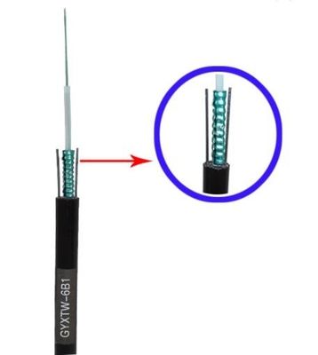 Câble optique blindé de fibre d'uni-tube de fibre optique aérien extérieur de câble du mode unitaire GYXTW