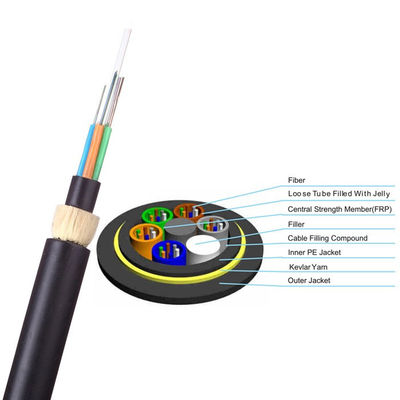 Câble optique de fibre de fil d'Aramid de communication d'ADSS G652D 200m 300m 500m