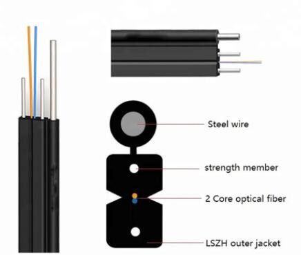 Câble optique de fibre de baisse du noyau 1KM FTTH du SM 1 de GJYXFCH G657A