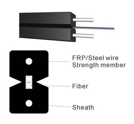 Câble d'interface de fibre optique du noyau FTTH de GJYXCH-1B6 G657A2 1 avec le messager