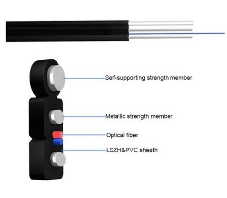 Messager en acier autosuffisant Wire FRP G657 4 1 2 câble d'interface du noyau FTTH