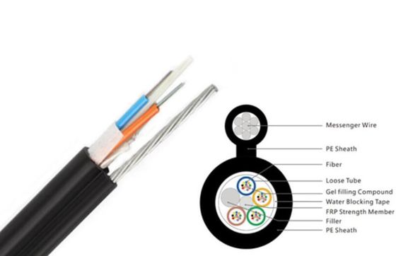 Câble optique aérien autosuffisant non métallique de fibre du schéma 8 de GYFTC8Y