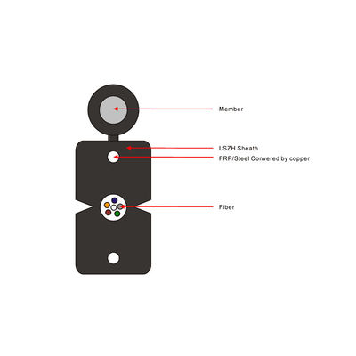 1,2,4 câble optique plat de fibre de la baisse FOC du noyau G657A1 G657A2 FTTH