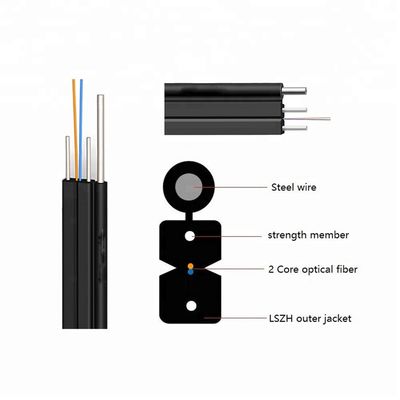 Câble optique de fibre de baisse du noyau FTTH du SM 1 de GJYXFCH G657A