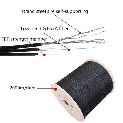 Câble d'interface optique de fibre du noyau GJYXCH GJYXFCH GJXH G657A1 FTTH de Weiruo