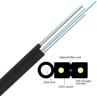 Câble optique d'intérieur de fibre du schéma 8 aériens autosuffisants FTTH