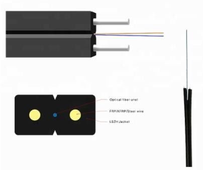 Câble optique en acier de fibre de porteur central de FTTH Singldemode FRP KFRP