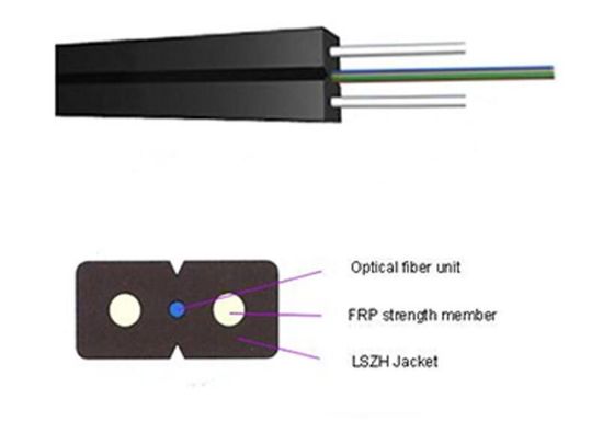 1 2 4 6 12 24 câbles d'interface aériens unitaires extérieur d'intérieur du mode FTTH de noyau