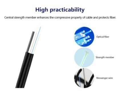 Câble d'interface aérien autosuffisant extérieur du noyau FTTH de GJYXFCH 1 - 24
