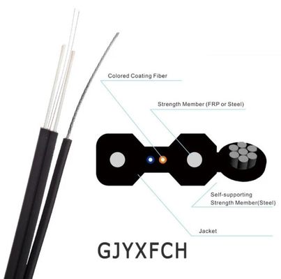 Câble d'interface aérien autosuffisant extérieur du noyau FTTH de GJYXFCH 1 - 24