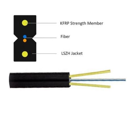 Type 1 autosuffisant 2 d'arc 4 6 8 12 câble optique GJXFH GJXH de fibre du noyau FTTH