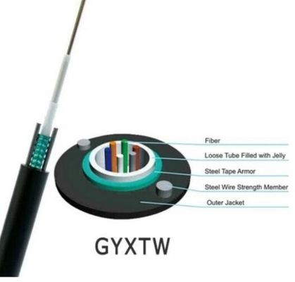 24 48 câbles optiques extérieur de fibre du noyau GYFTY avec le porteur central de FRP