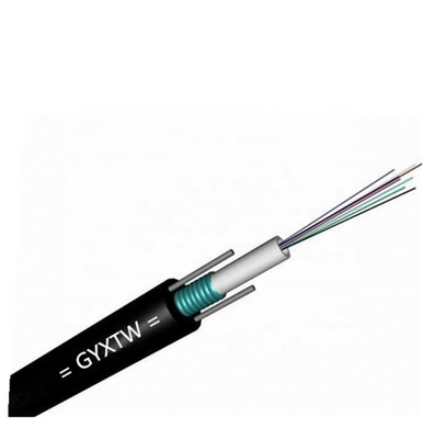 Câble de fibre du noyau GYXTW du mode unitaire 24 70 degrés avec le fil d'acier deux