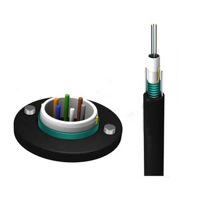 Câble de fibre du noyau GYXTW du mode unitaire 24 70 degrés avec le fil d'acier deux