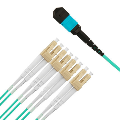 Fan Kit Fiber MTP Jumper Breakout Cord de corde de correction de 12 noyaux 2.0mm MPO au LC