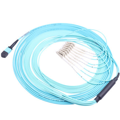 Fan Kit Fiber MTP Jumper Breakout Cord de corde de correction de 12 noyaux 2.0mm MPO au LC