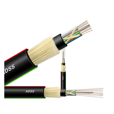 Câble optique extérieur 12 de fibre de la communication ADSS G652D 24 noyaux 32 48 72 96 144