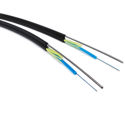 Ftth aérien extérieur 24 fibre de câble à fibres optiques de 12 noyaux autosuffisante